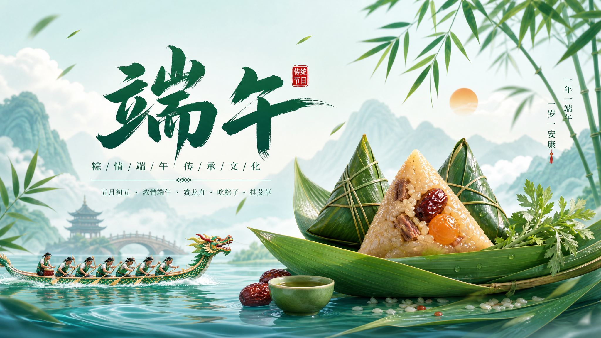 端午节海报：粽情端午，传承文化
