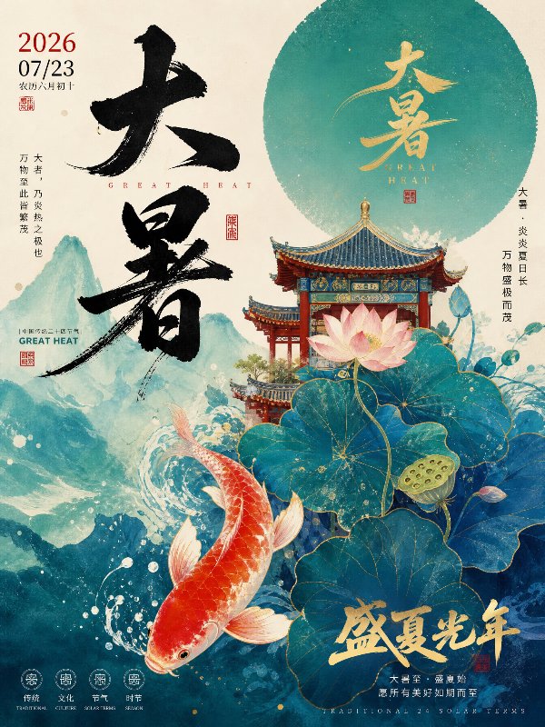 2026年7月23日，农历6月初十，节气大暑