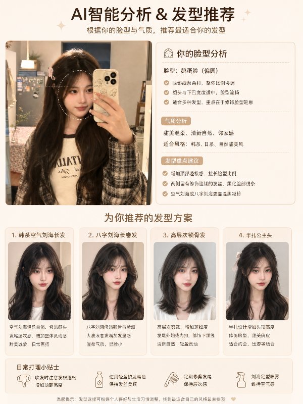 AI智能分析脸型并推荐适合的发型