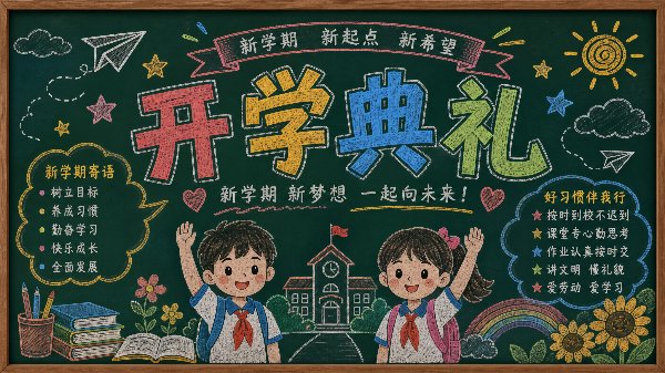 小学开学典礼黑板报
