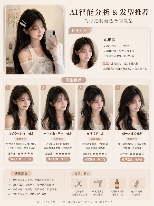 AI智能分析脸型并推荐适合的发型